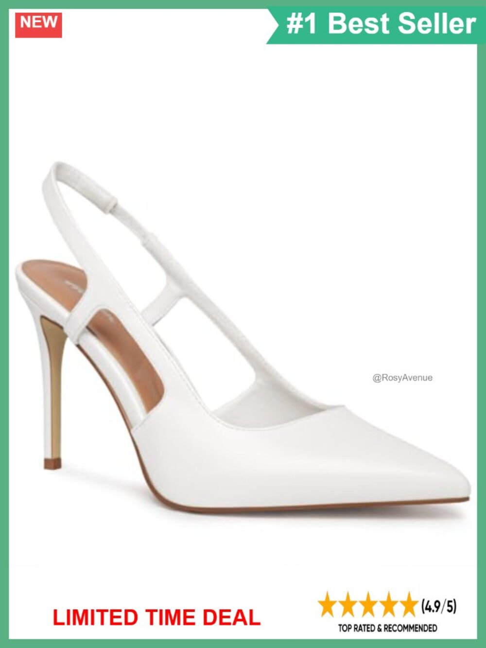 Slingback Stiletto Heels Pointed Toe Pumps Dress Shoes